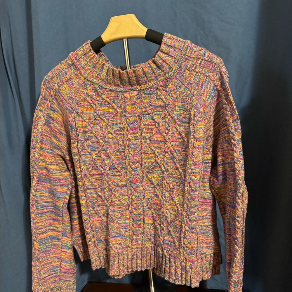 GAP Multicolor Knit Cowl Neck Sweater